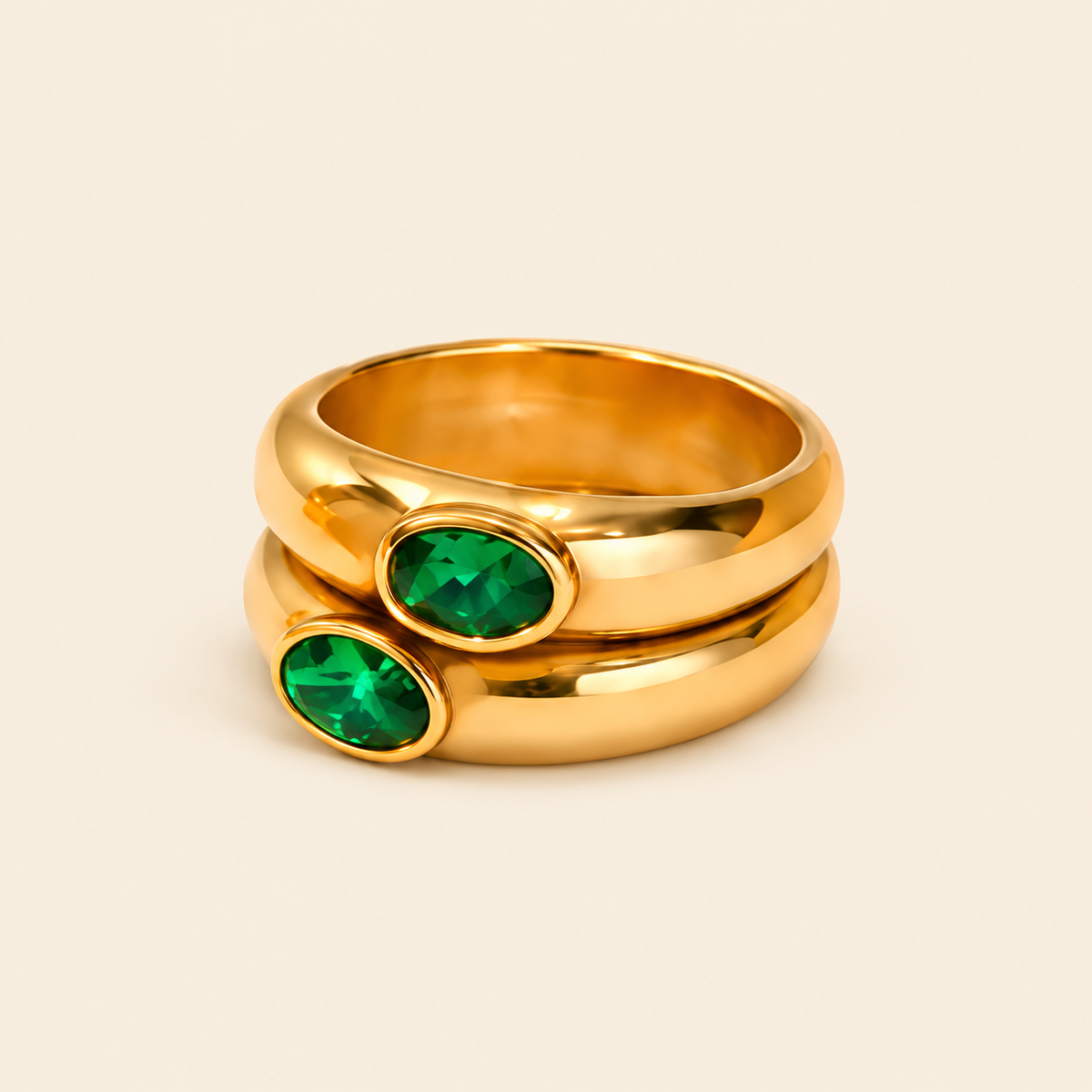 Verdant Halo Stacking Rings