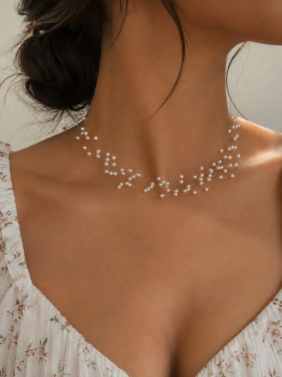 Starlit Pearl Veil Necklace