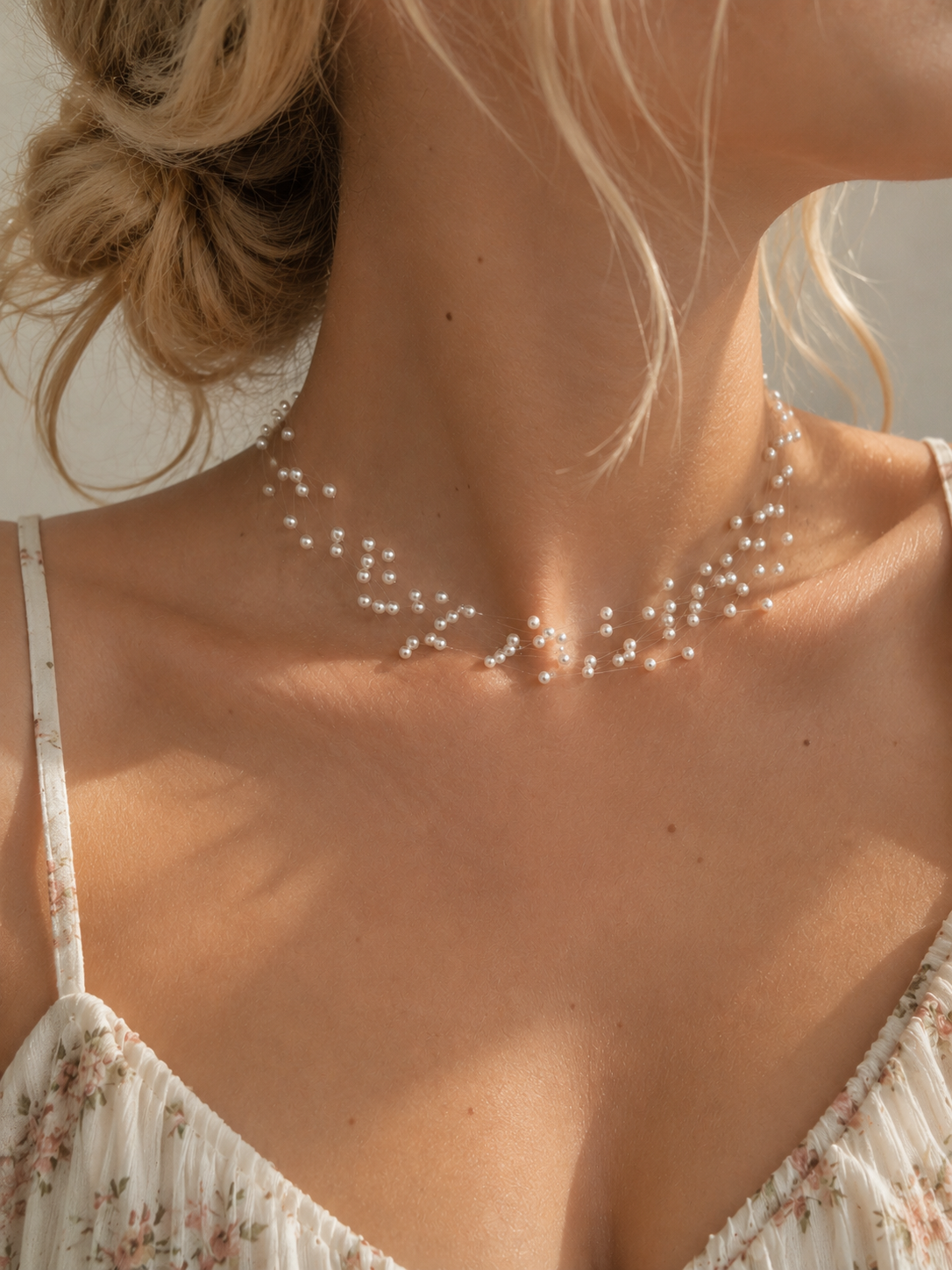 Starlit Pearl Veil Necklace