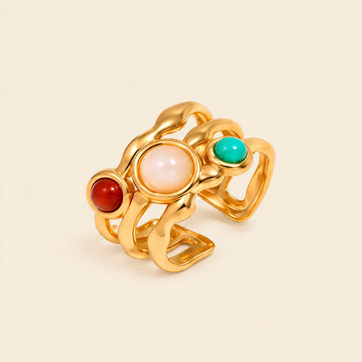 Orbit Trio Sculptural Ring — detail 01