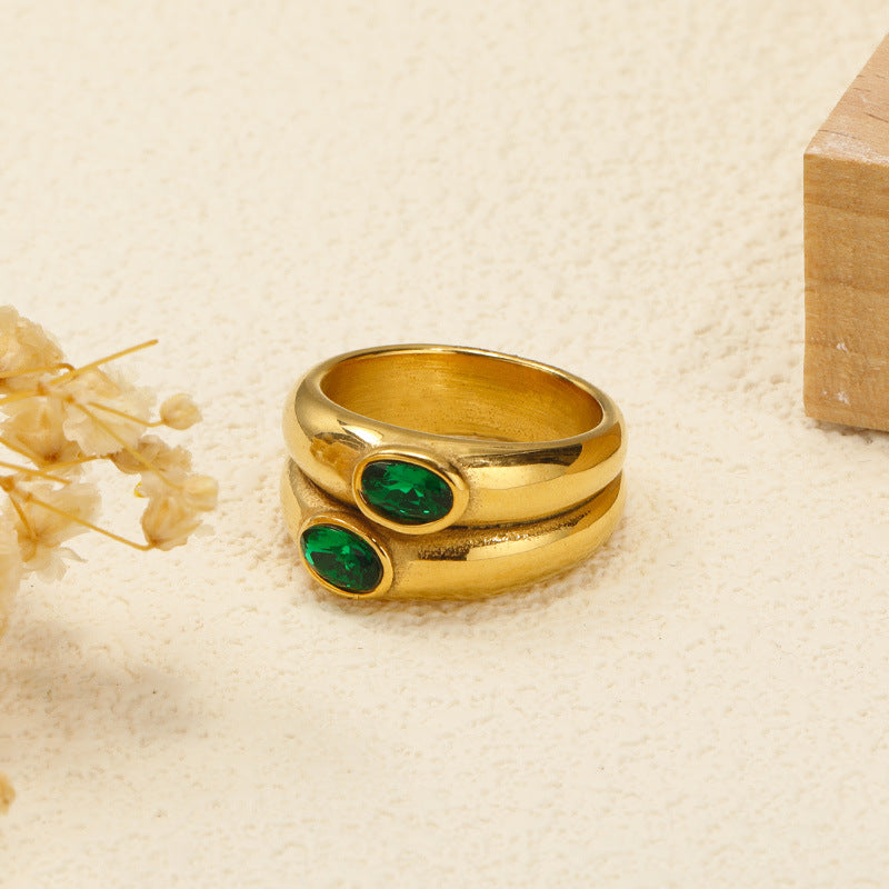 Verdant Halo Stacking Rings — detail 03