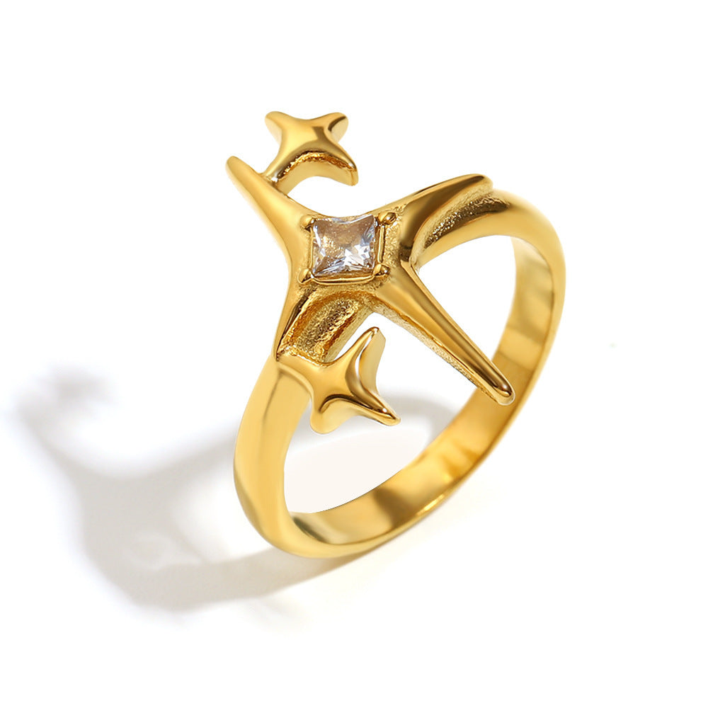 Golden North Star Ring — detail 01