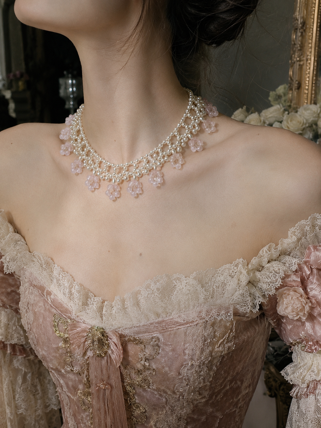 Blush Blossom Pearl Collar