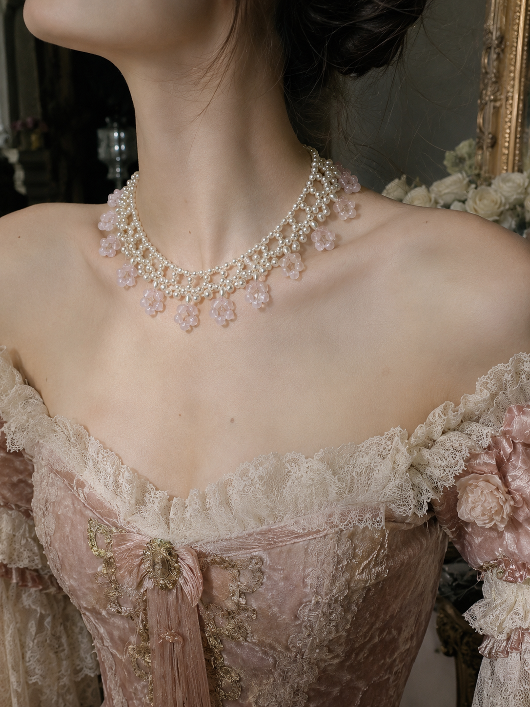 Blush Blossom Pearl Collar