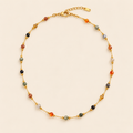 Chromatic Bead Chain Necklace — ivory gold main image