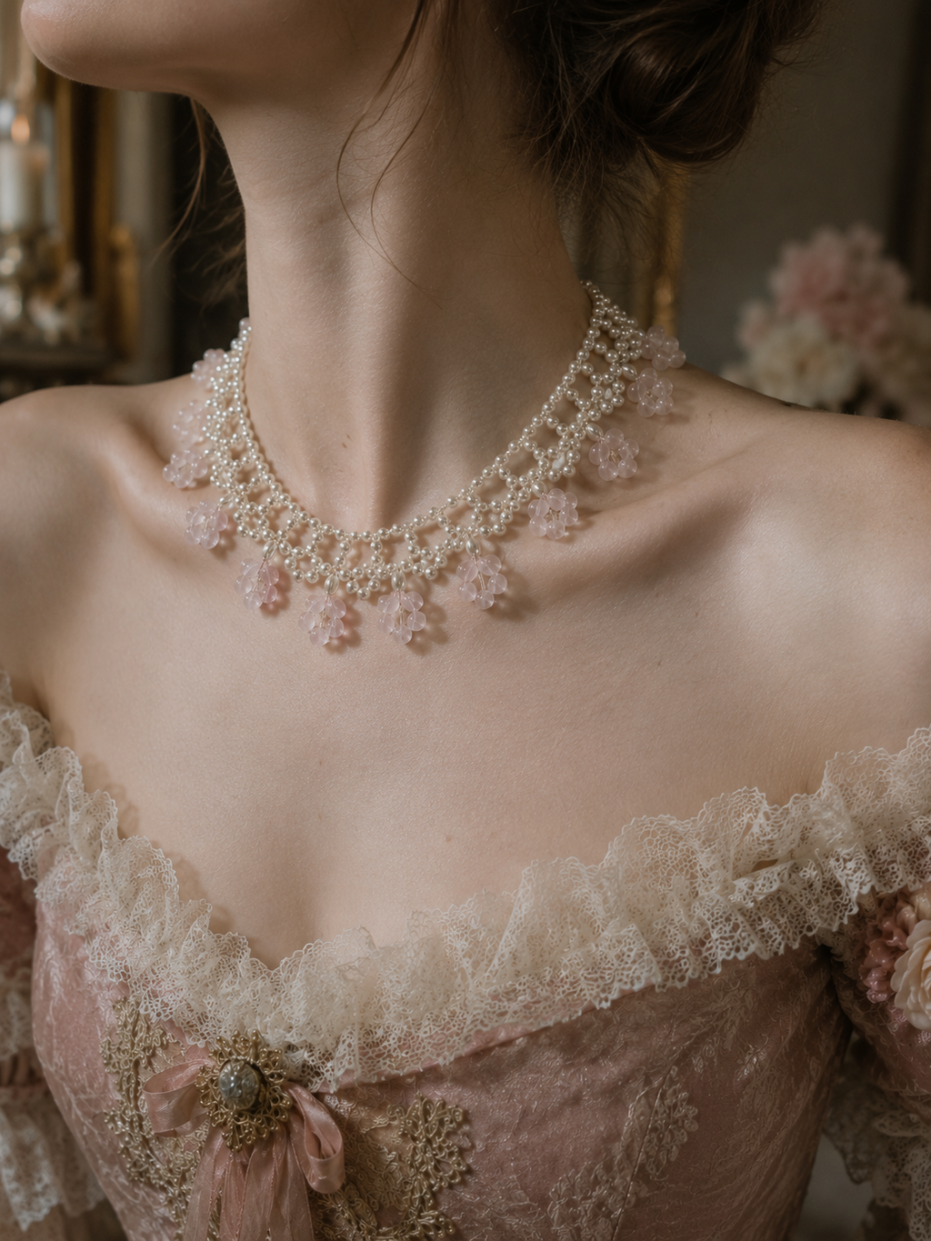 Blush Blossom Pearl Collar