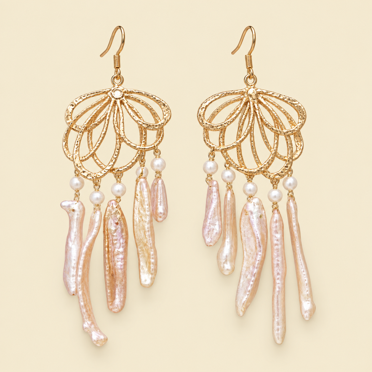 Gilded Pearl Fragment Earrings