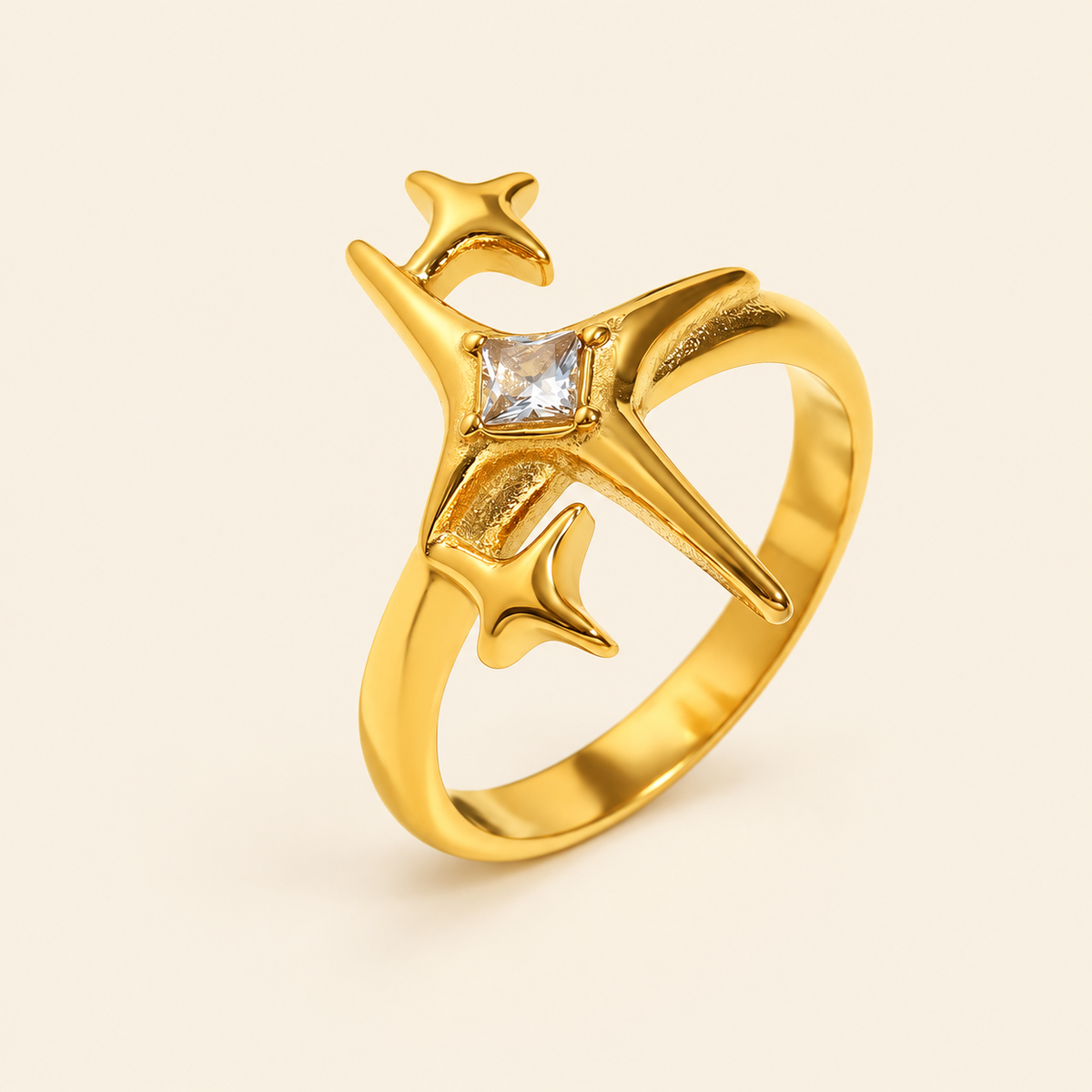 Golden North Star Ring — ivory main image