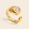 Luminous Orbit Zircon Ring — ivory gold main image