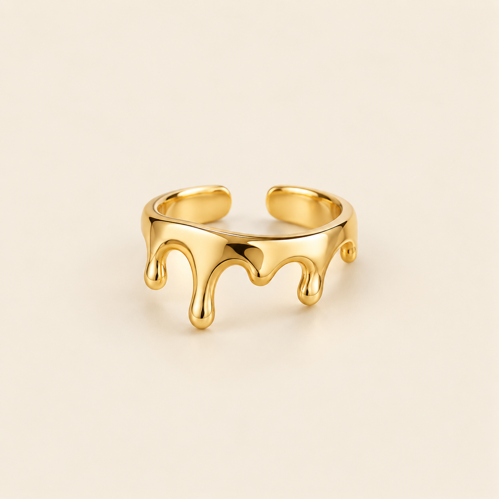 Molten Drip Ring — ivory gold main image