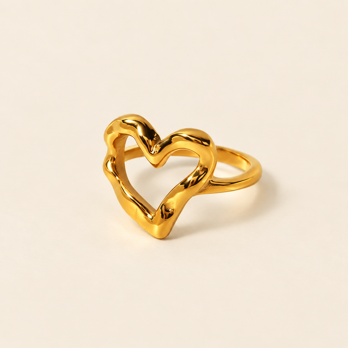 Molten Heart Ring — ivory gold main image