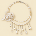 Pearl Rose Cascade Necklace