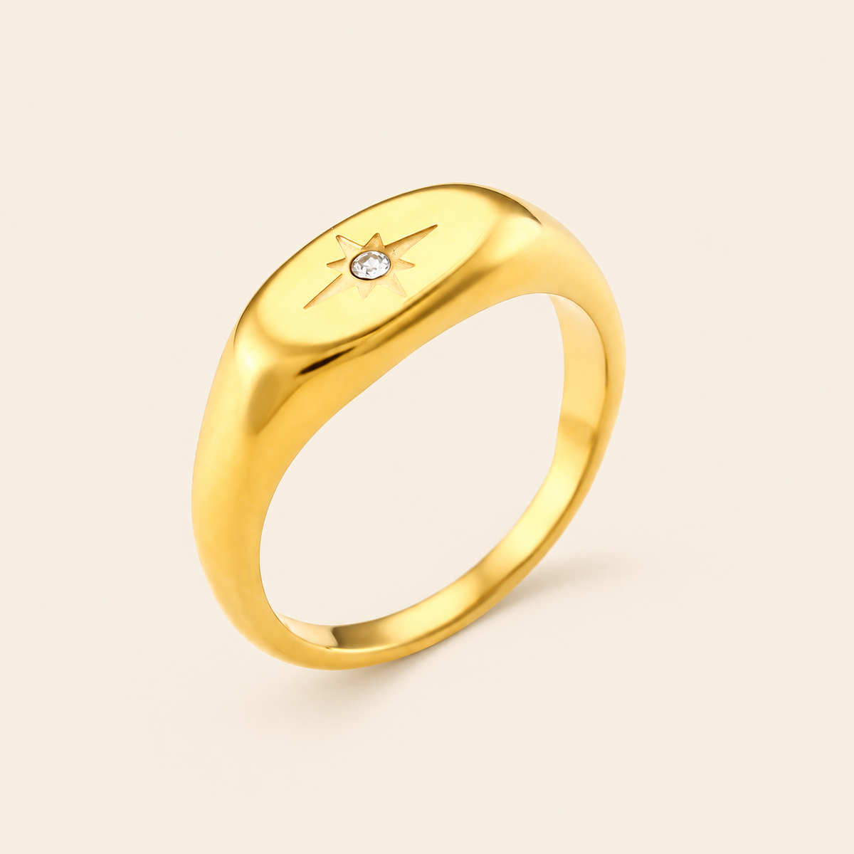 Petite North Star Ring — ivory gold main image