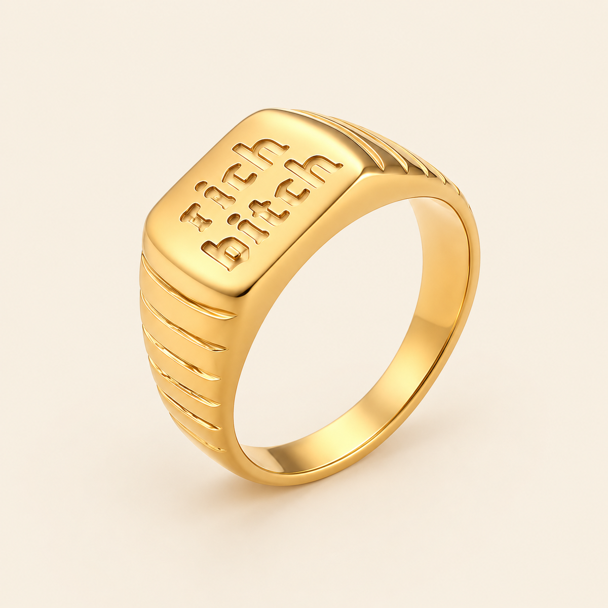Rich Bitch Signet Ring — ivory main image