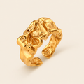Sculpted Fold Open Ring — ivory gold main image