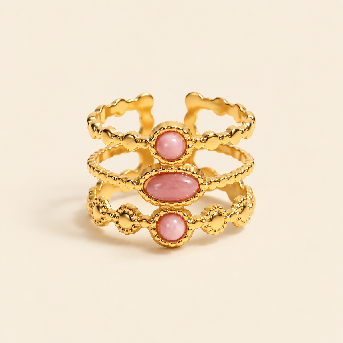 Three-Tier Mother-of-Pearl Ring — ivory gold main image
