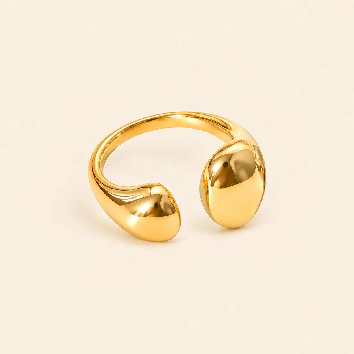 Tidal Duo Open Ring — ivory gold main image