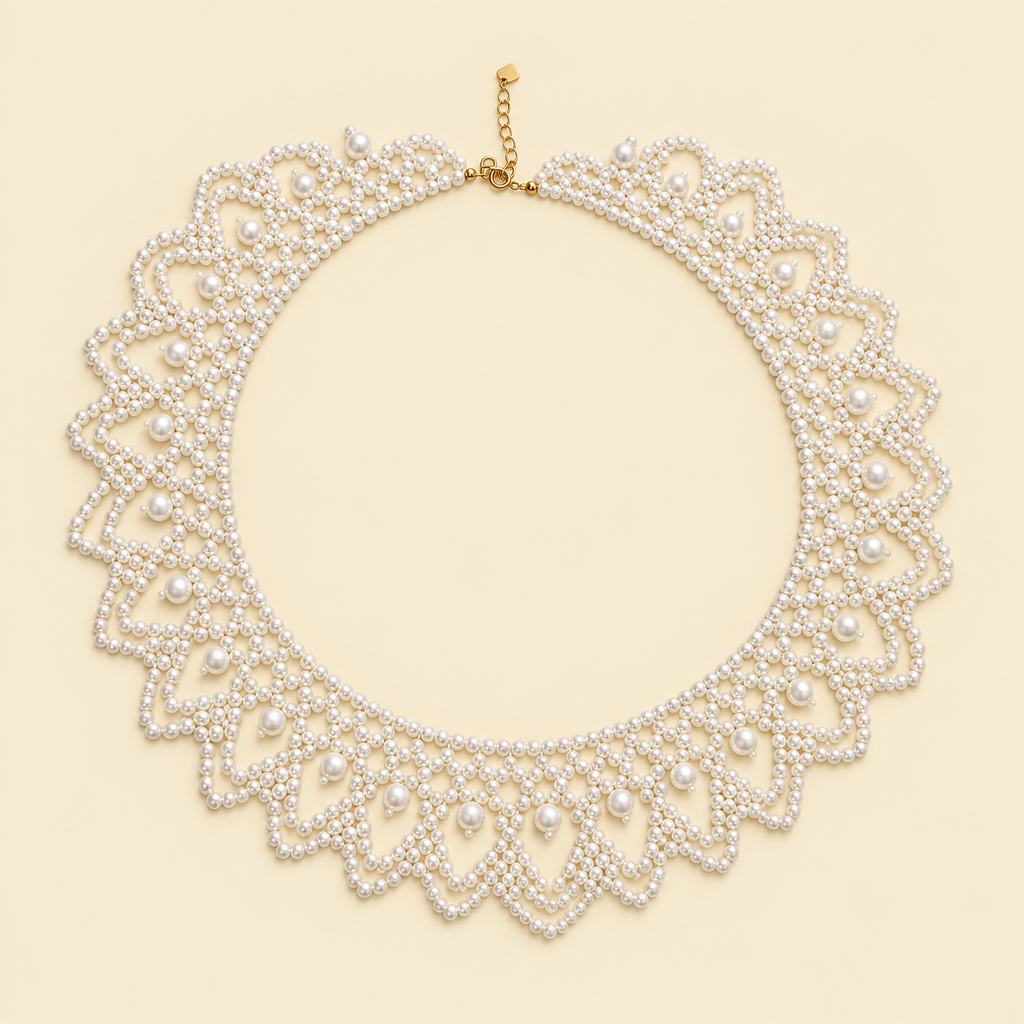 Regency Lace Pearl Collar