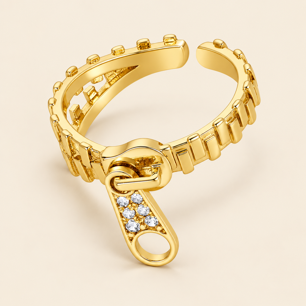 Zipline Adjustable Ring — ivory gold main image