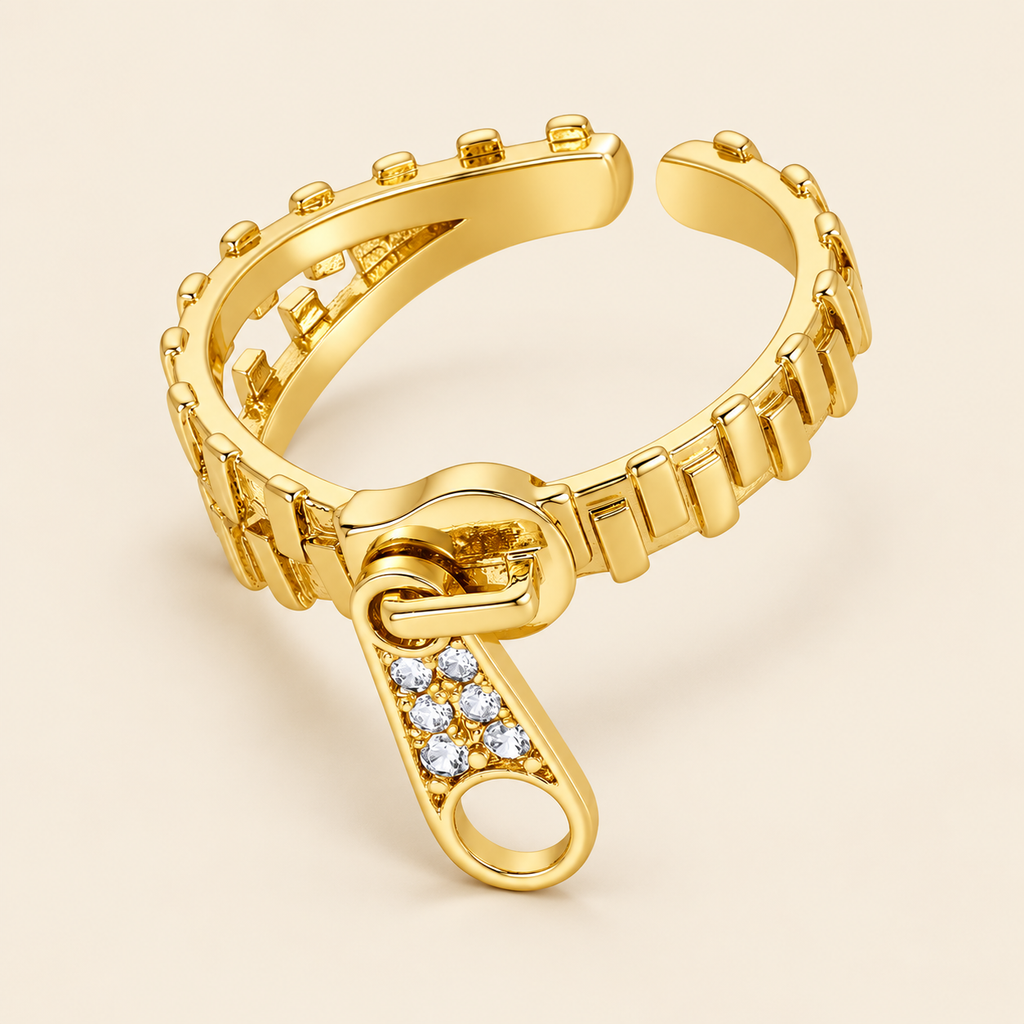 Zipline Adjustable Ring — ivory gold main image